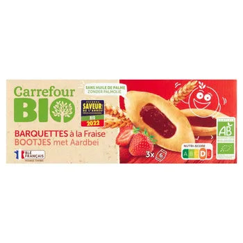 Carrefour Bio Ekologiczne biszkopty jajeczne z nadzieniem truskawkowym 120 g